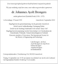 Overlijdensbericht Ayolt Brongers